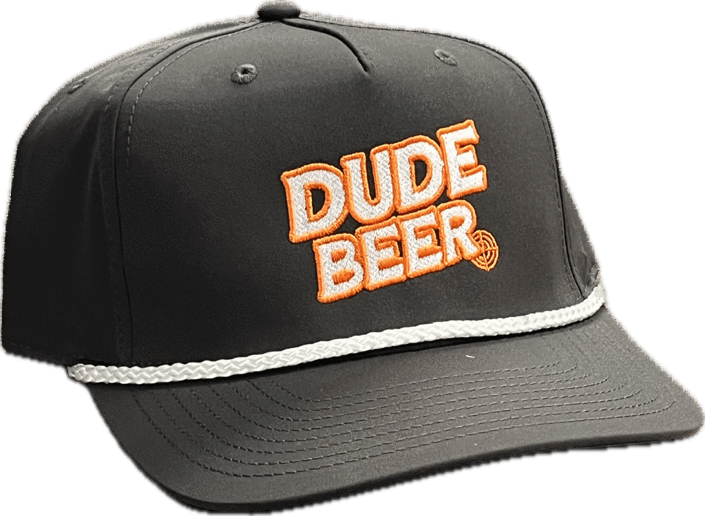 DUDE BEER/FULL LOGO - GREY / WHITE ROPE 