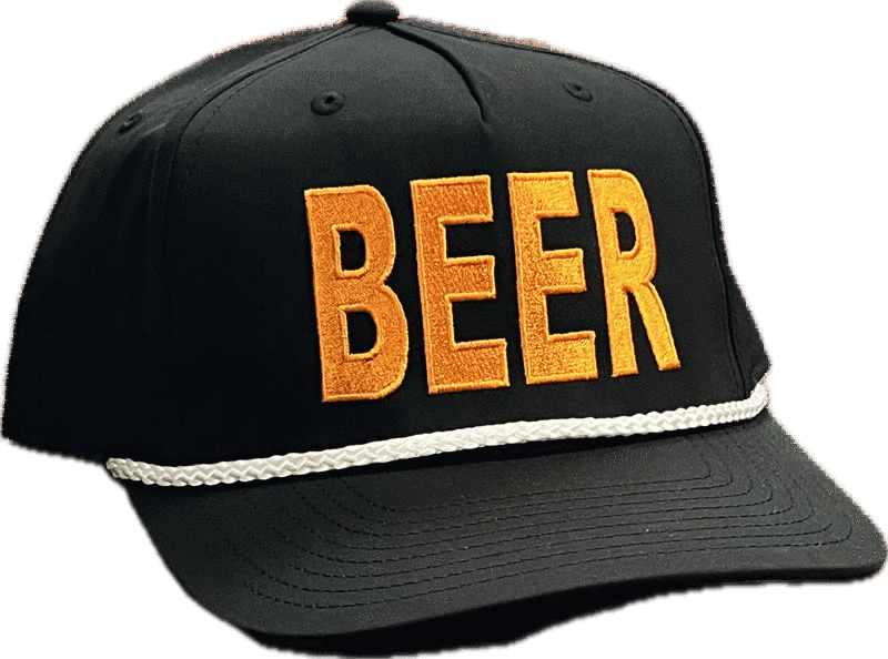 BEER/ORANGE LETTERING - BLACK / WHITE ROAP