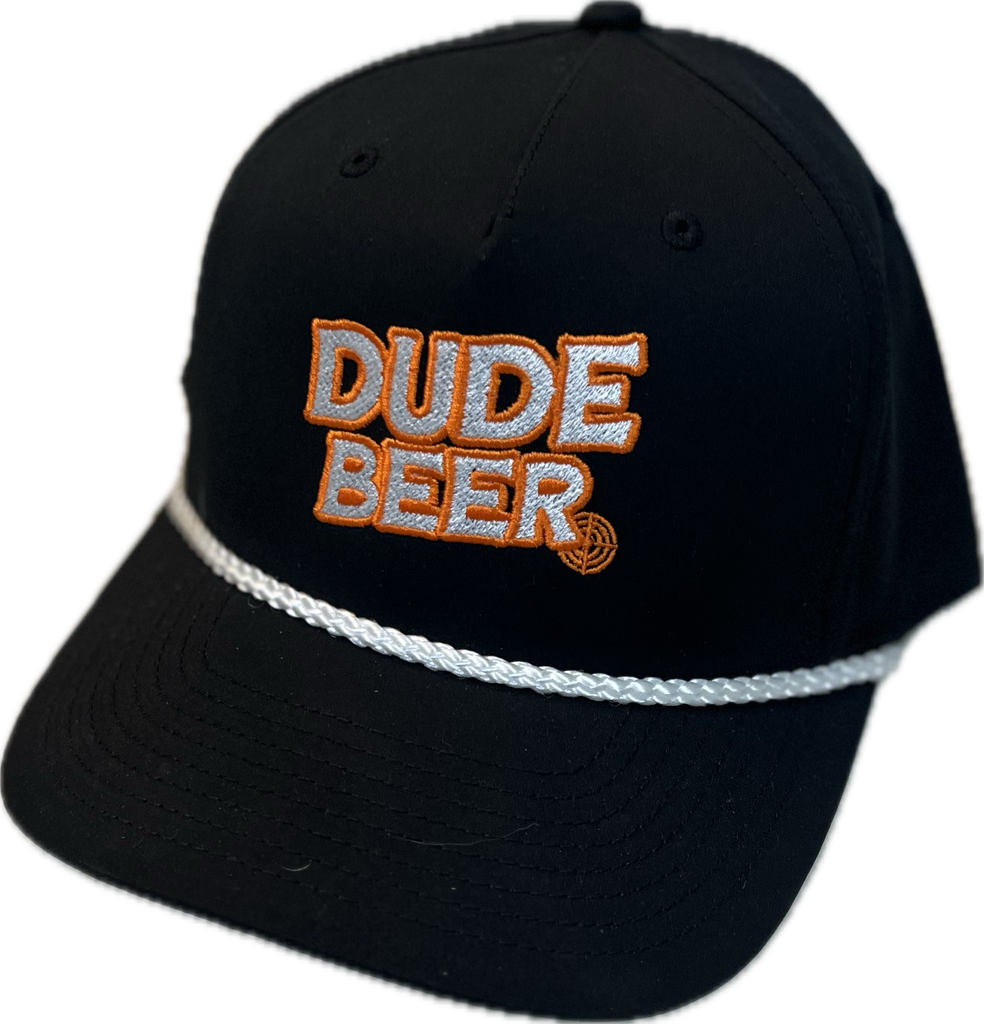 DUDE BEER/FULL LOGO - BLACK / WHITE ROPE 